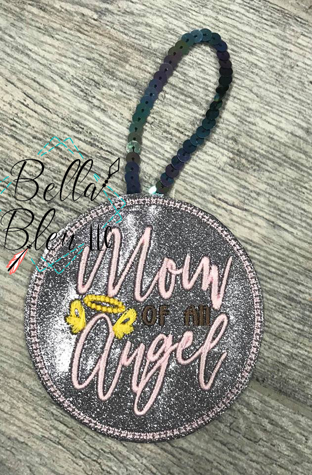 ITH Mom of an Angel Ornament Machine Embroidery Design  4x4