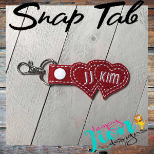 Double Heart Snap Key Fob & Charm