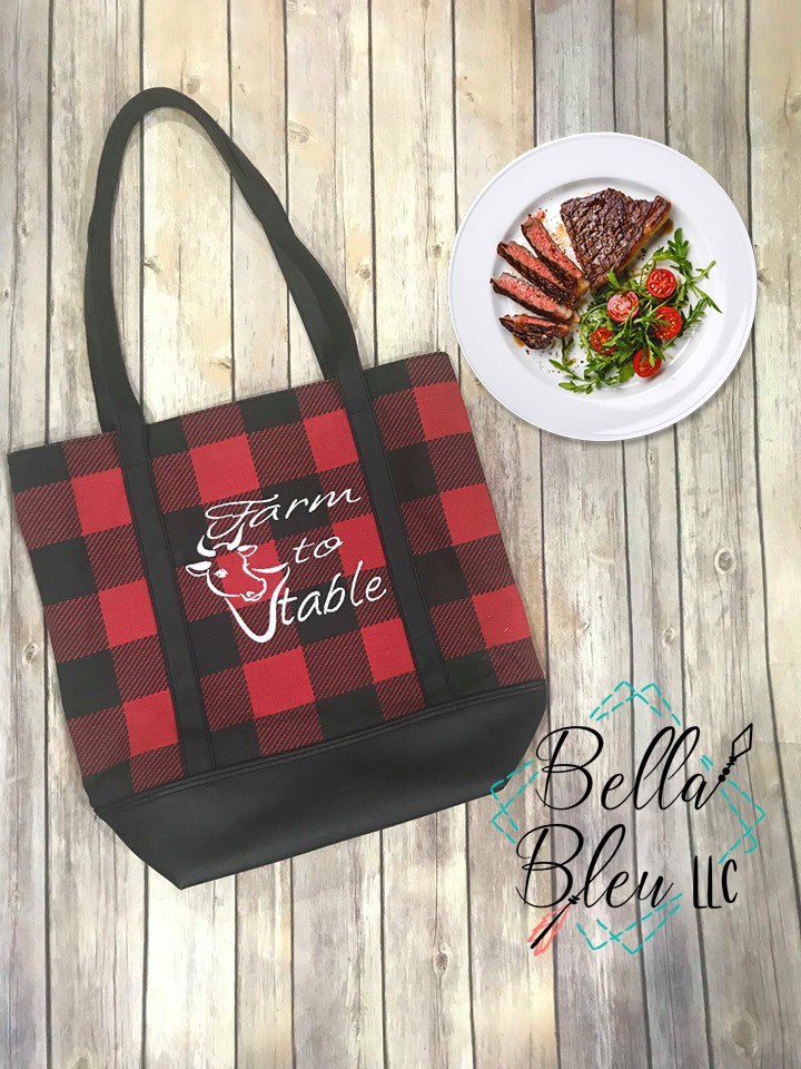 Farm to Table with Cow Machine Embroidery Design