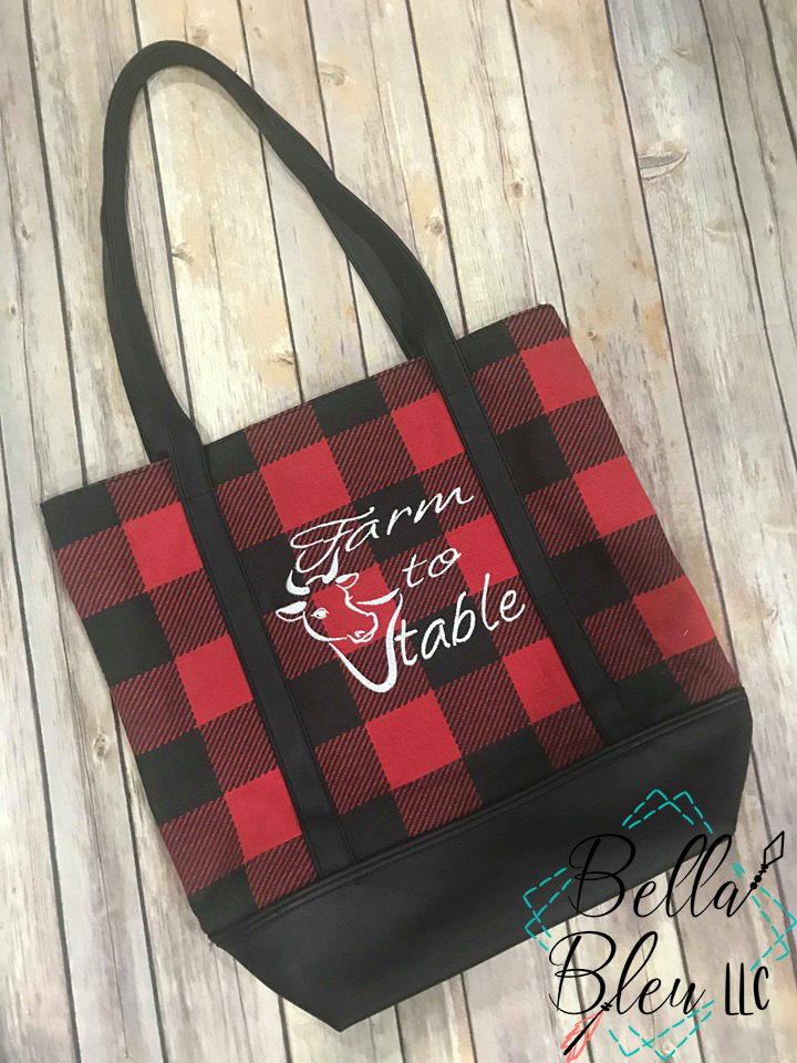 Farm to Table with Cow Machine Embroidery Design
