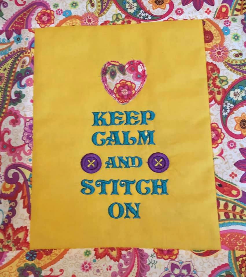 Keep Calm and Stitch On Machine Embroidery Design