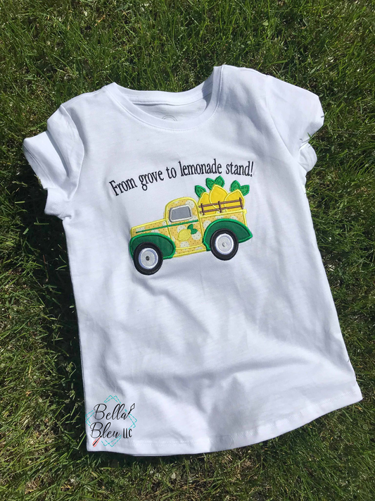 Vintage Truck Hauling Lemons Lemon Truck  Machine Applique Embroidery Design