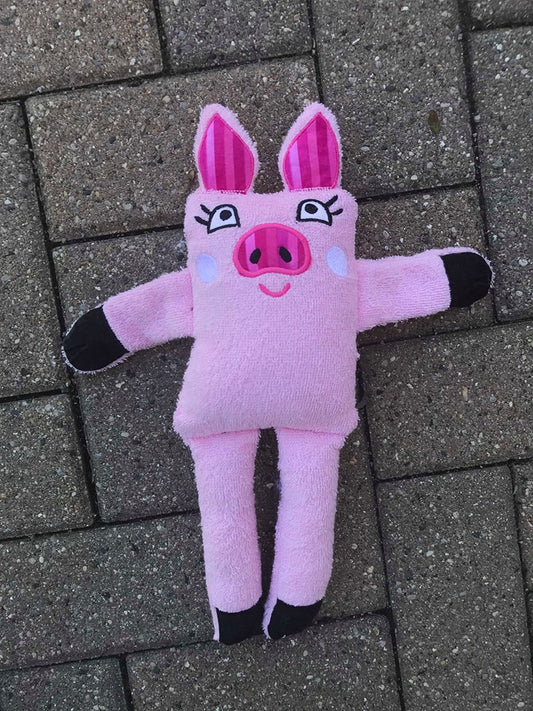 ITH In the Hoop Stuffie Farm Pig machine embroidery design