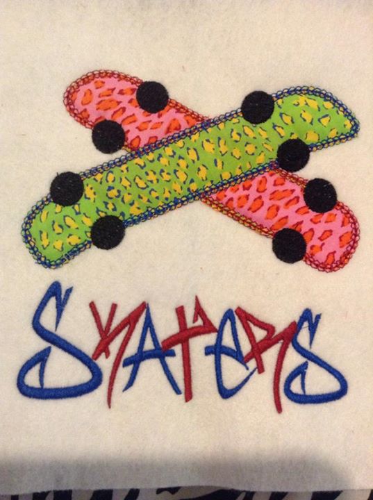Skater Skateboard Satin and Chain Applique