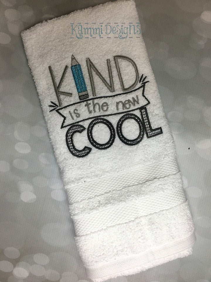 Kind is the new Cool back to school Sketchy machine embroidery design