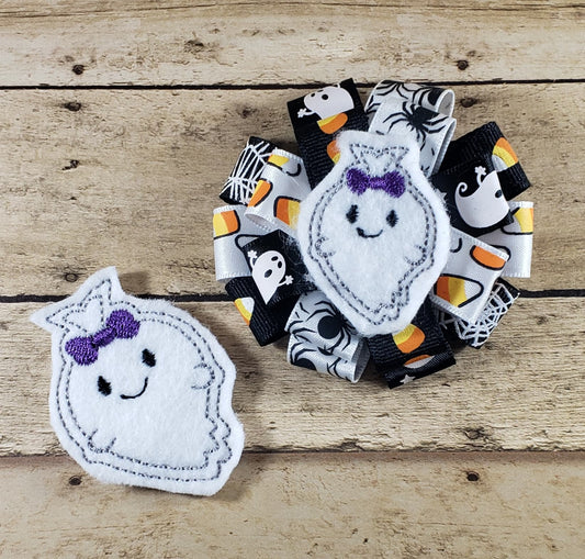 Cute Girl Ghost Feltie Machine Embroidery Design
