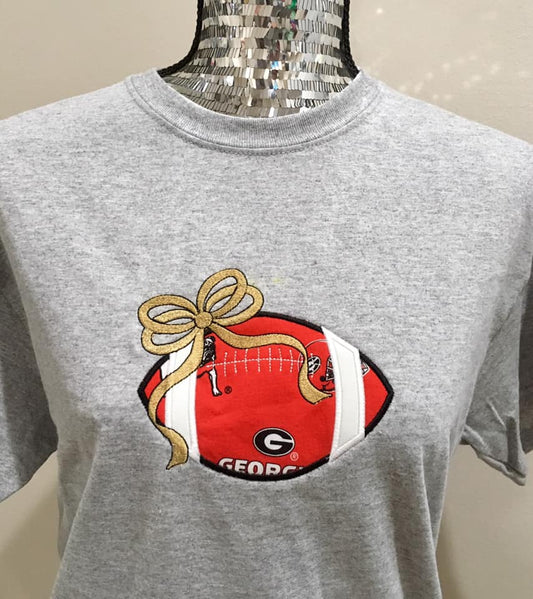 Applique Football with Bow