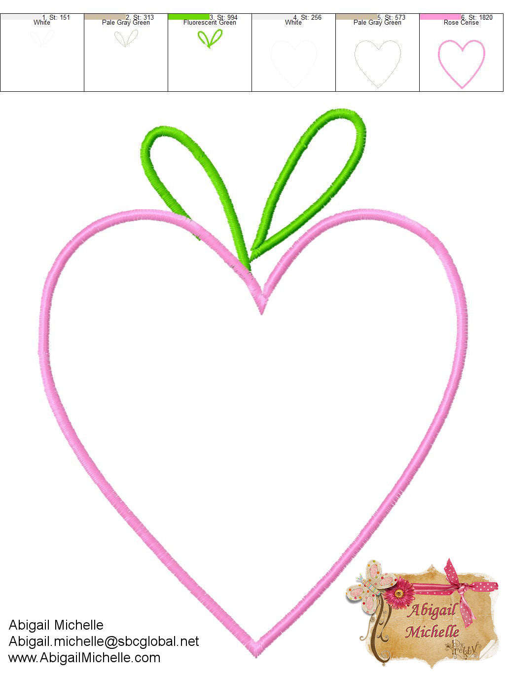Applique Heart Flower