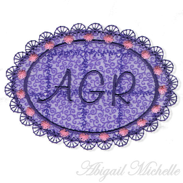 Antique Monogram Frame Applique