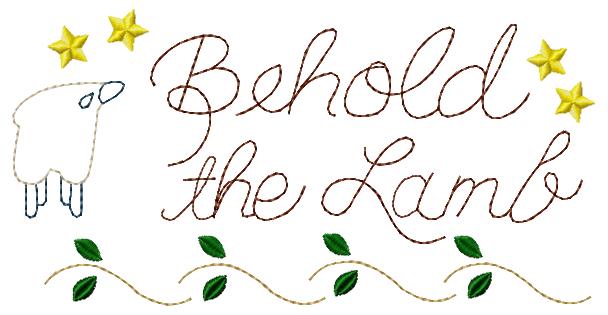 Behold the Lamb Redwork Machine Embroidery