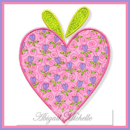 Applique Heart Flower