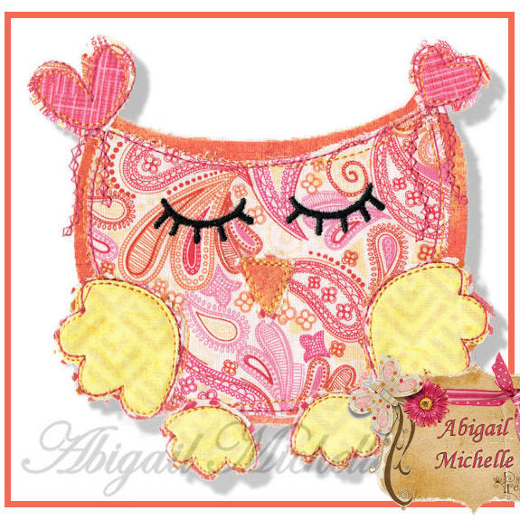Elegant Owls Applique Set, 3 Sizes - Machine Embroidery