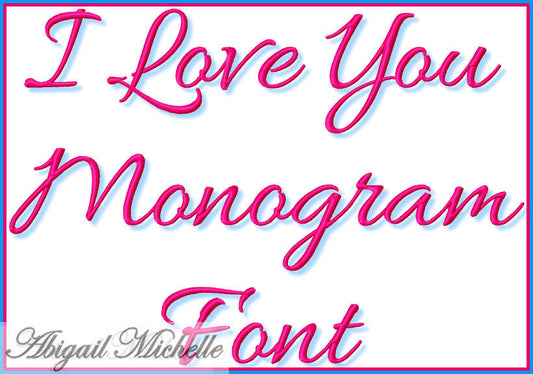 I love you Monogram Font 5 sizes