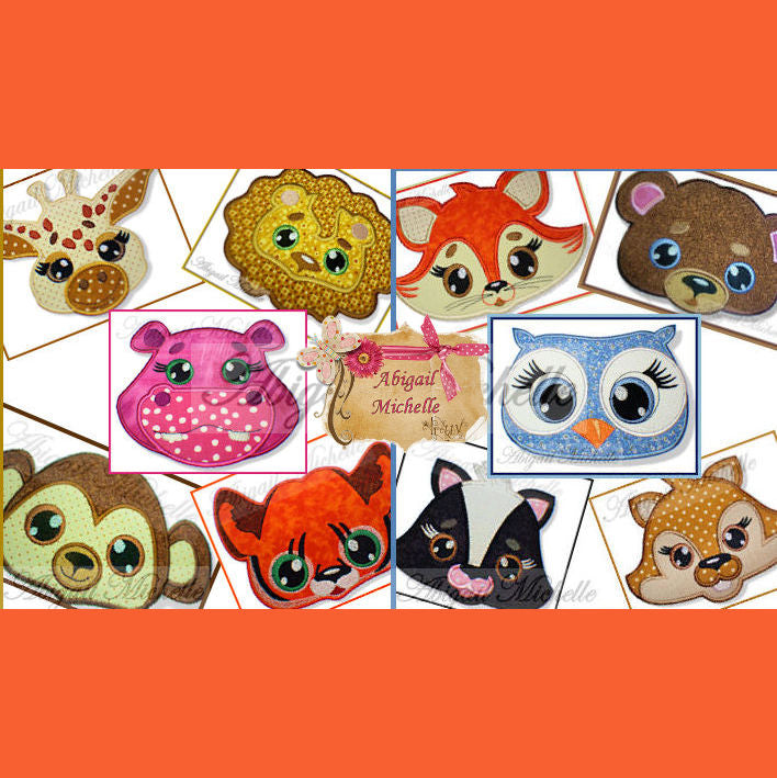 Animal Applique Set 3 Sizes Machine Embroidery