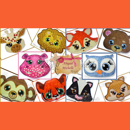 Animal Applique Set 3 Sizes Machine Embroidery