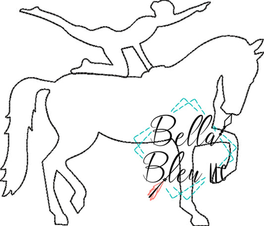 Horse Vaulting 2 fill and outline
