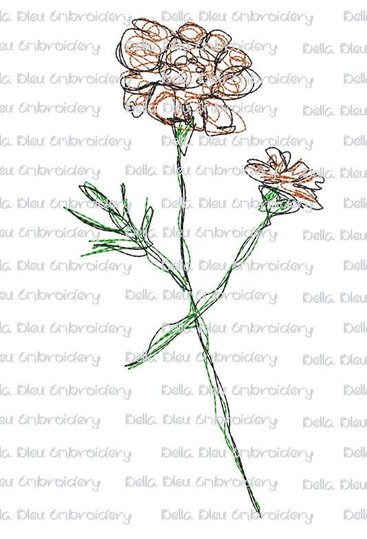 Marigold Scribble flower