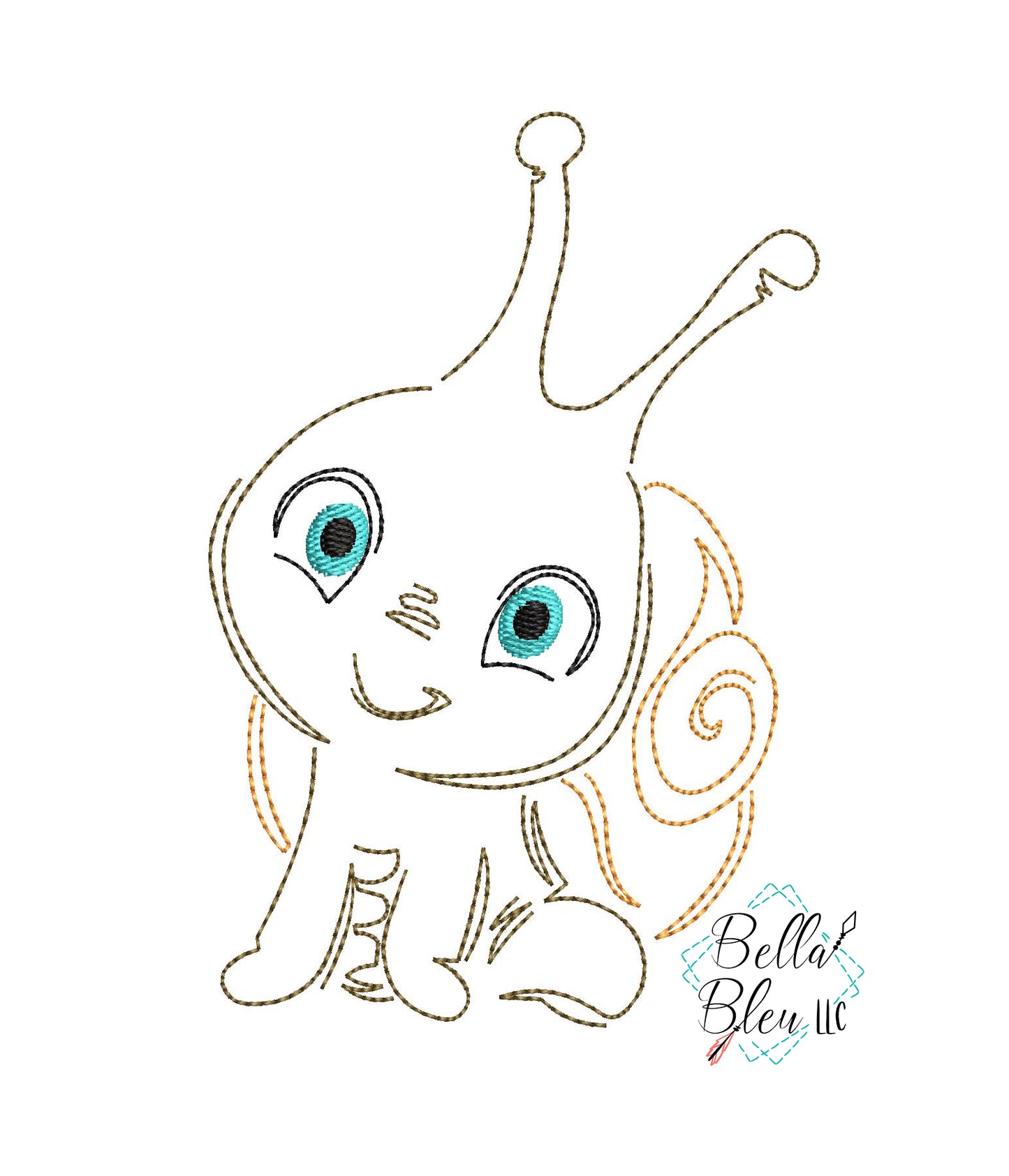 Quick Stitch Snail Insect Bug Machine Embroidery Design COLORWORK
