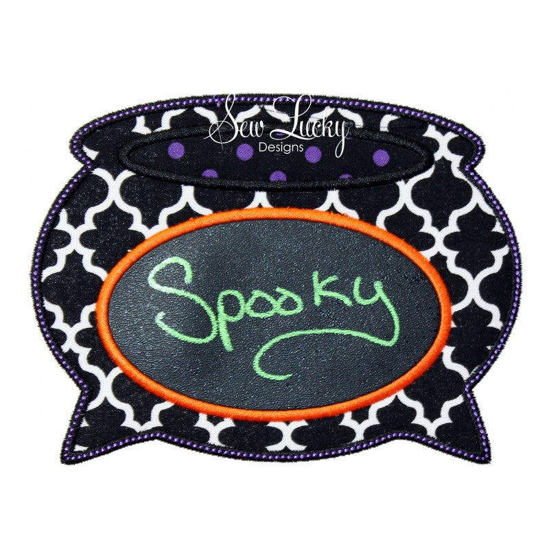Witches Cauldron Halloween Monogram Brew Pot