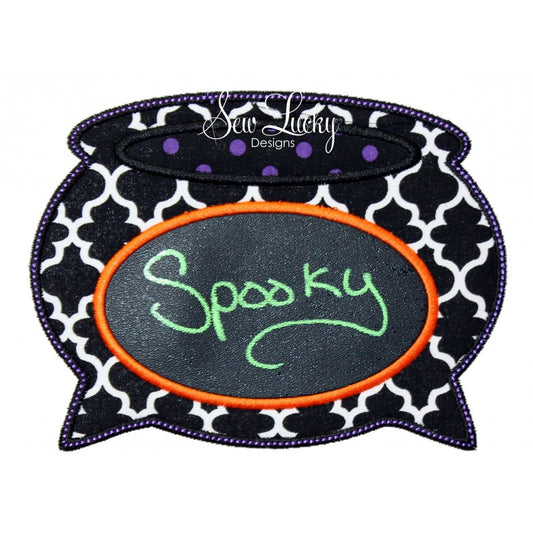Witches Cauldron Halloween Monogram Brew Pot