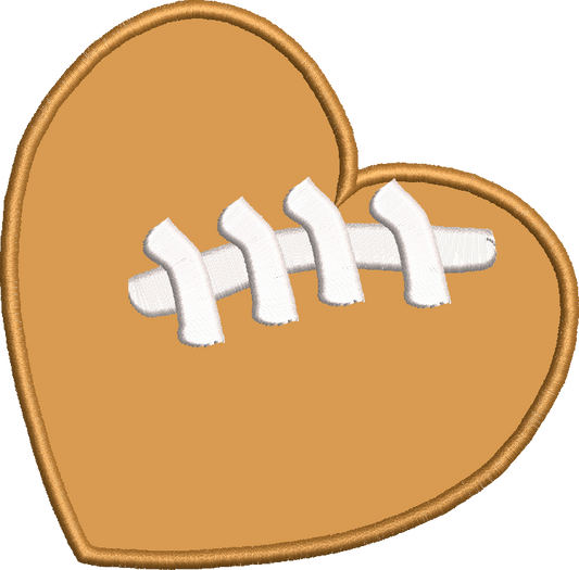 Heart Football Applique