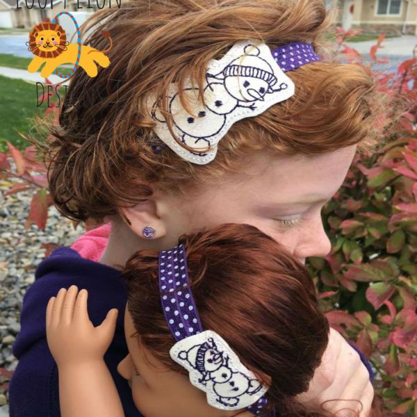 ITH Dolly and Me Silly Snowman headband Slider feltie