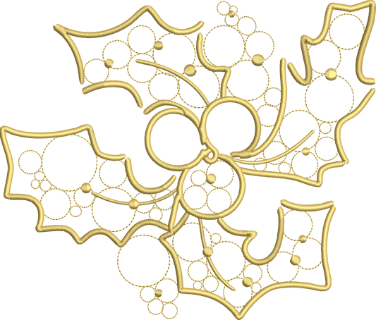 Golden  Holly Christmas Design