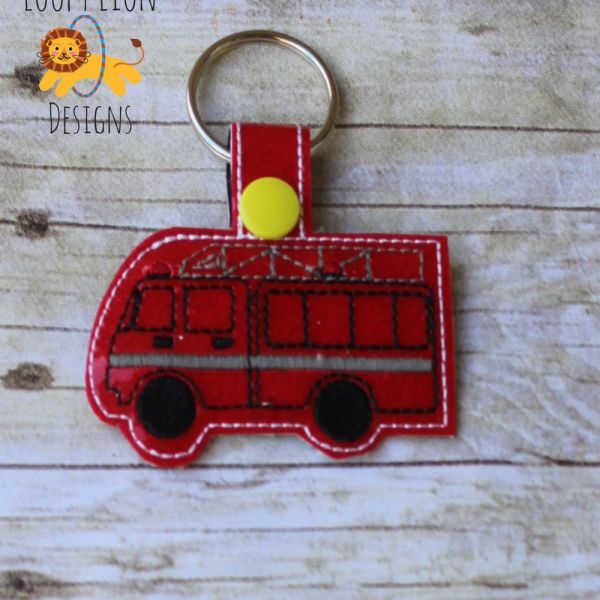 Set of 3 Emergency Vehicles Snap Key Fob