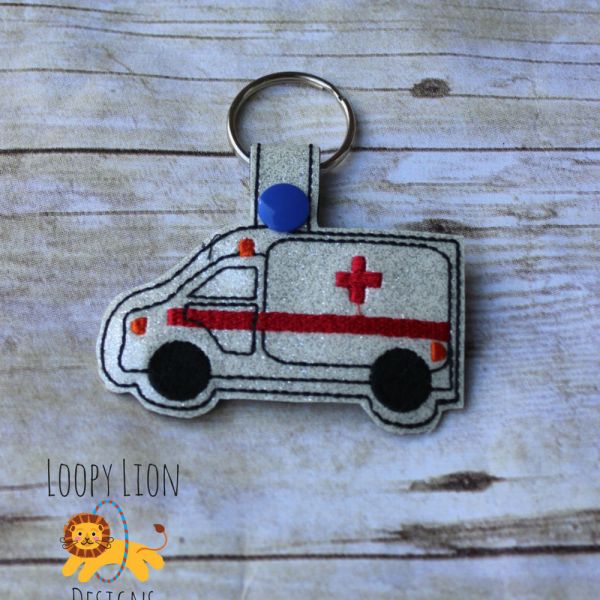 Set of 3 Emergency Vehicles Snap Key Fob