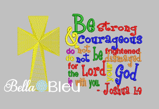 Joshua 1:9 Religious Saying Machine Embroidery Design