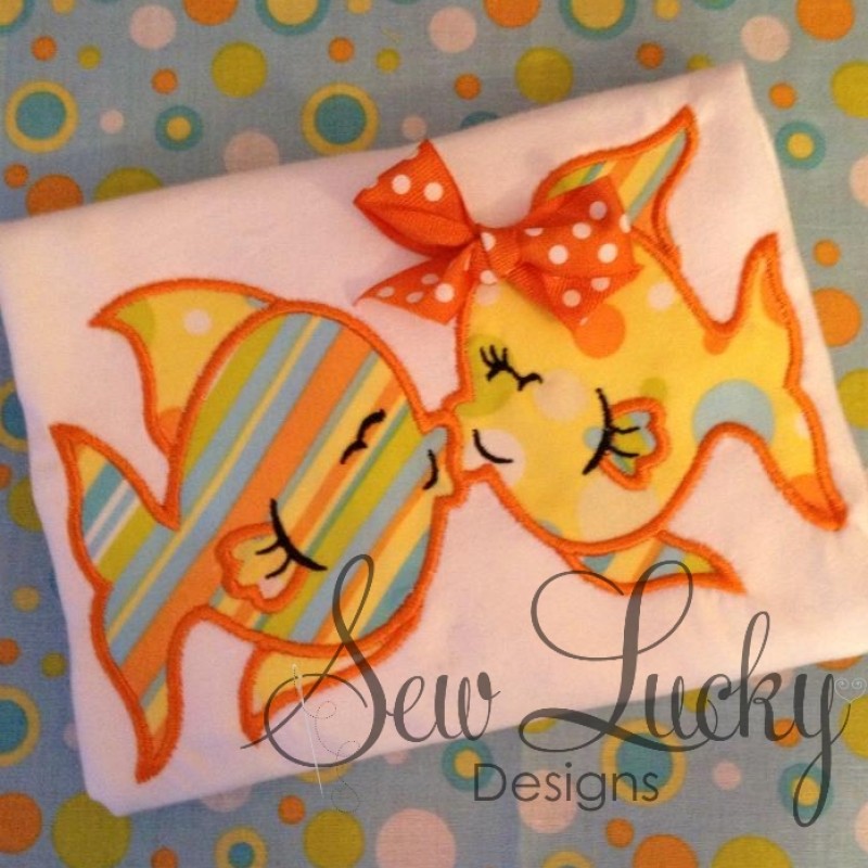 Kissing Fish Applique
