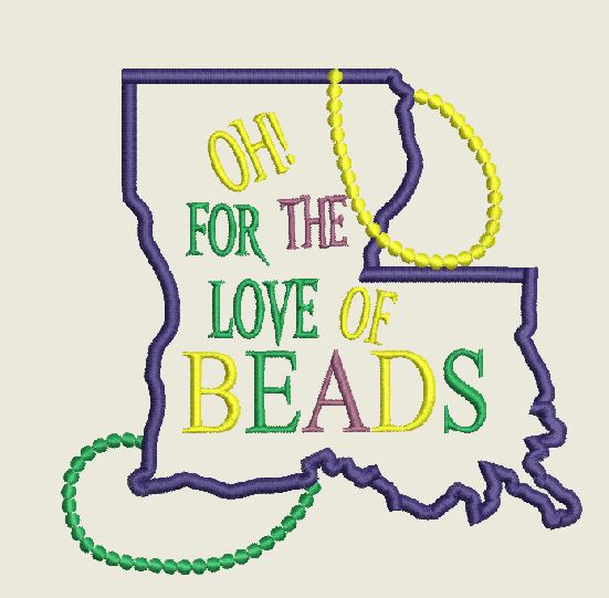 Oh for the love of beads! Mardi Gras Applique