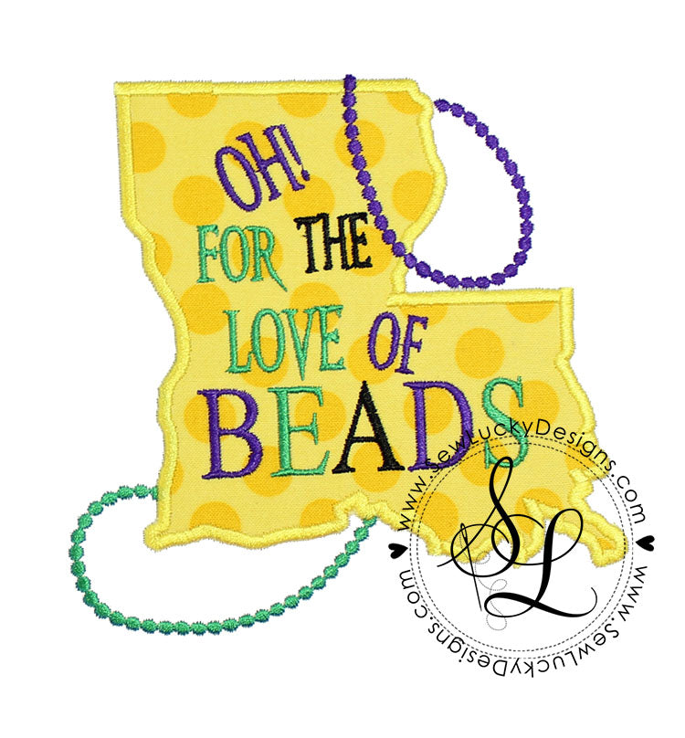 Oh for the love of beads! Mardi Gras Applique