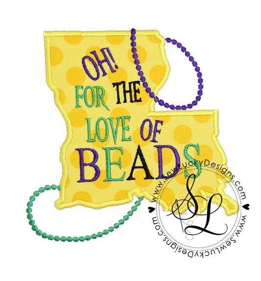Oh for the love of beads! Mardi Gras Applique