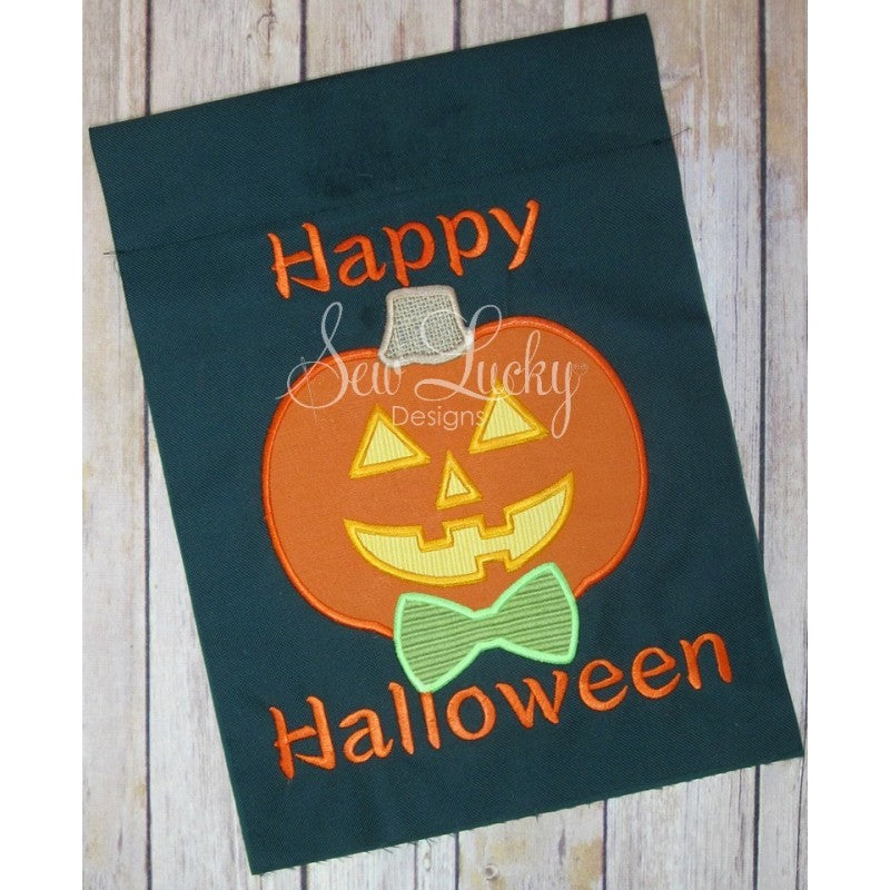 Pumpkin with bow tie Applique