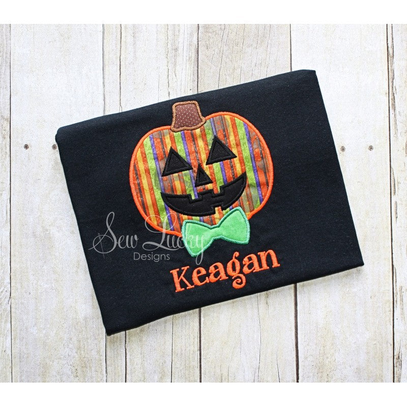 Pumpkin with bow tie Applique