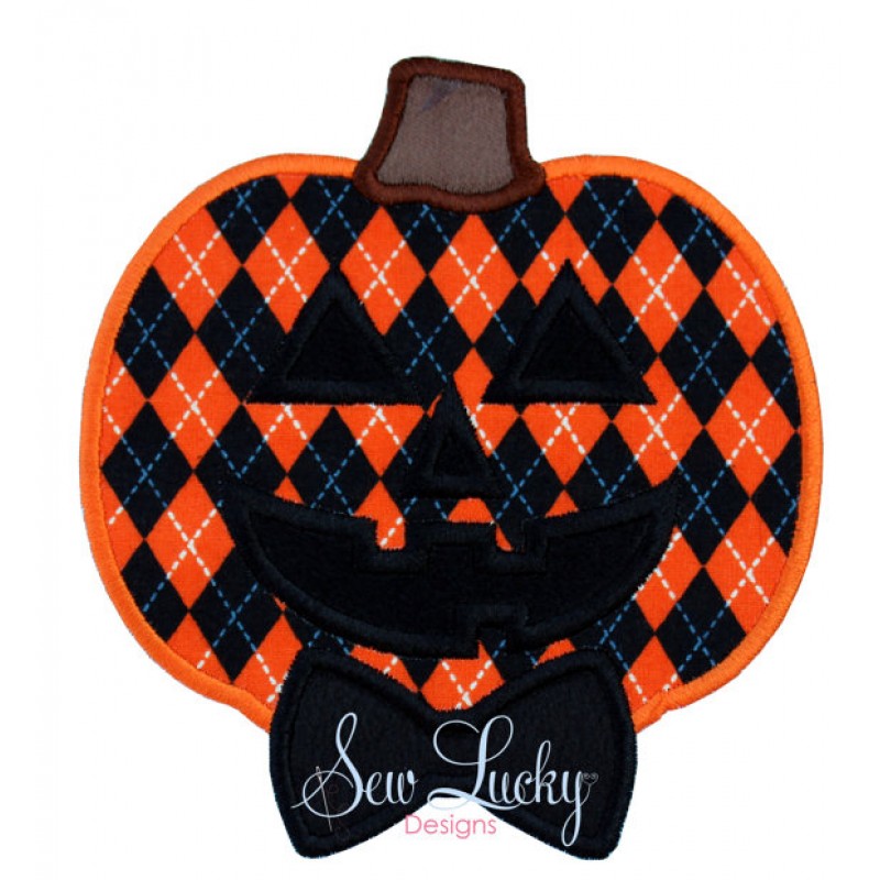 Pumpkin with bow tie Applique