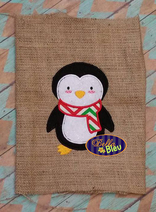 Christmas Winter Frozen Penguin Machine Applique Embroidery Design