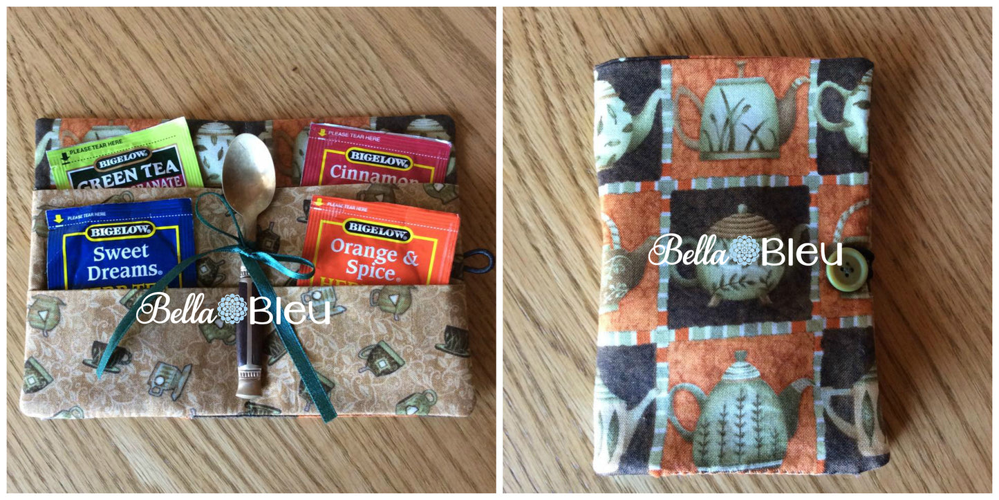 ITH Tea bag caddy holder machine embroidery design
