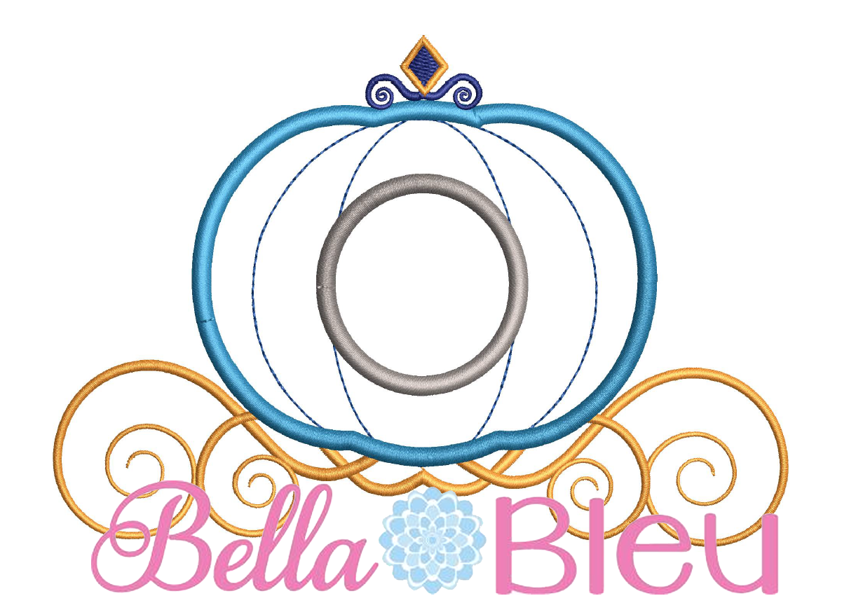 Princess Carriage Applique Machine Embroidery Design