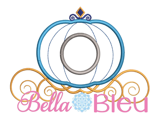 Princess Carriage Applique Machine Embroidery Design
