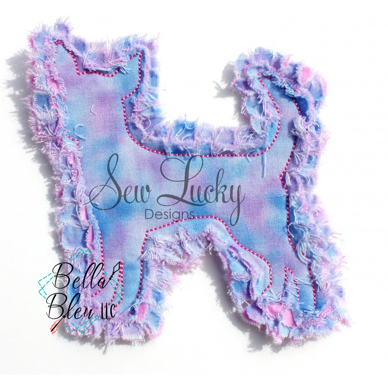 Raggy Chihuahua dog bean stitch applique