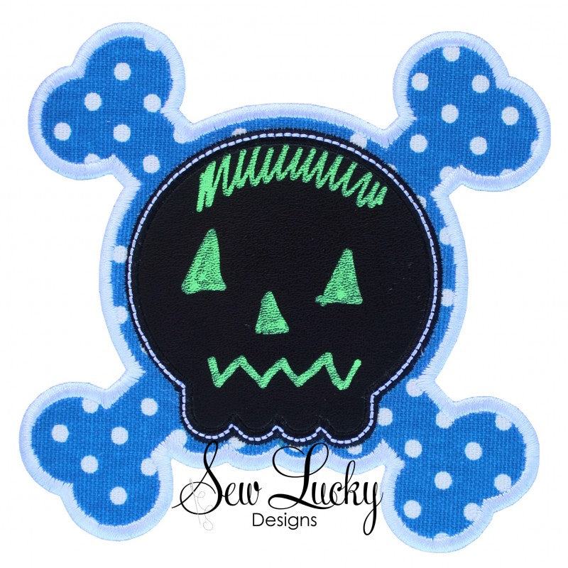 Skull Monogram Frame Applique