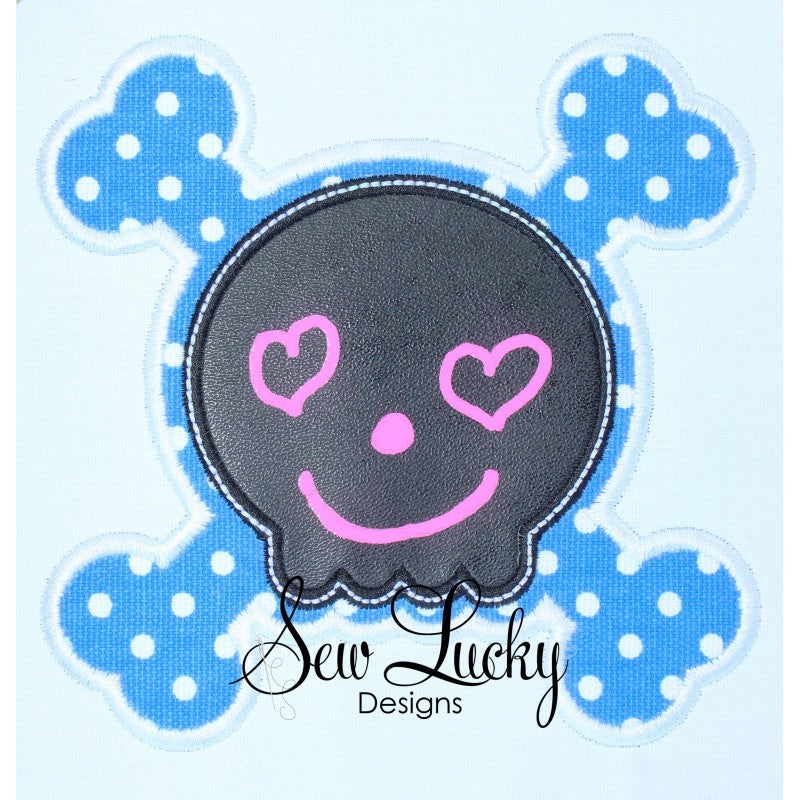 Skull Monogram Frame Applique