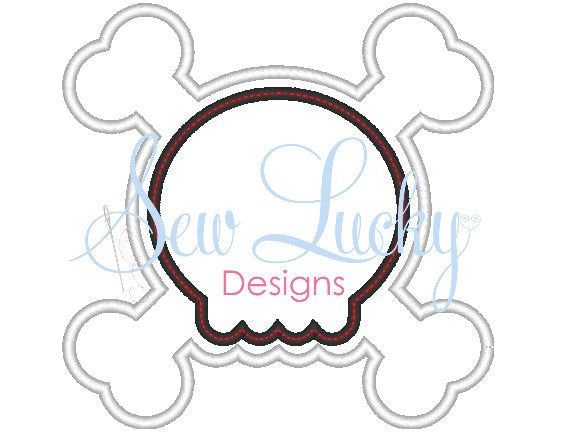 Skull Monogram Frame Applique
