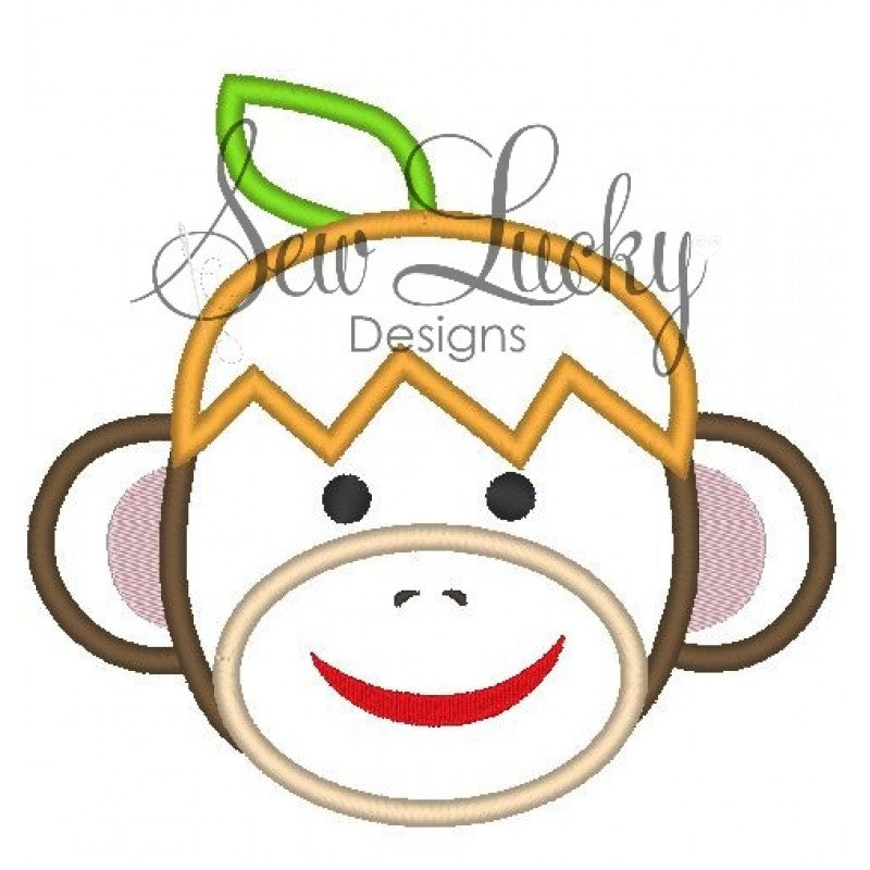 Fall Pumpkin Sock Monkey Applique
