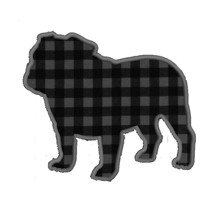 Bulldog Silhouette Dog Machine Applique Embroidery Design