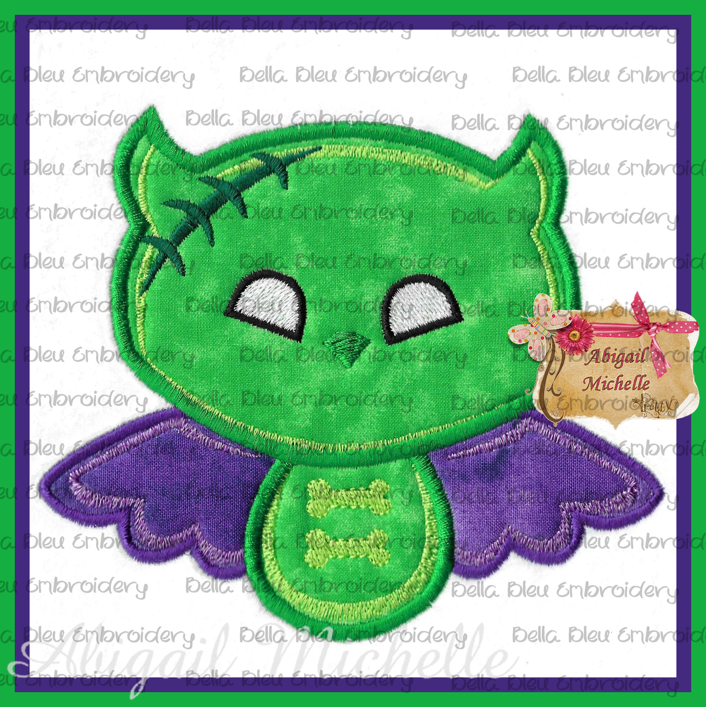 Zombie Halloween Owl Applique