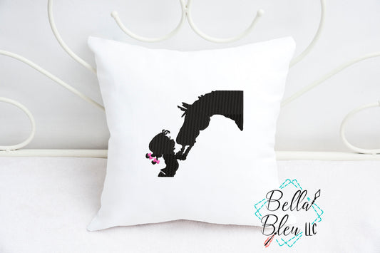 A girl and her Horse Silhouette