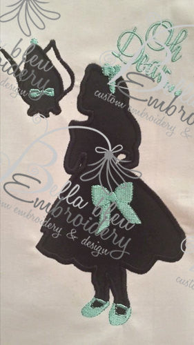 Inspired Alice Silhouette Applique Embroidery Designs Design Princess